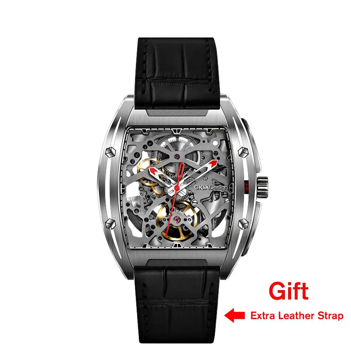 Ciga Design Ciga Mechanical Watch Series Watch Barrel Type Double-Sided Hollow Automatic Mechanic-5