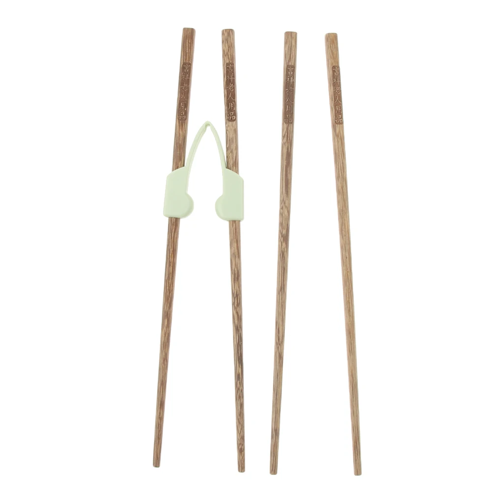 4 Pairs 25cm Chopsticks Anti-Slip Training Chopsticks + 2 Piece Helper, Individually Eating Aids for Elderly Adults or Children