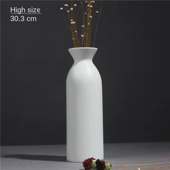 

Simple White Pigment Burn Ceramic Vase Decoration Living Room European Style Modern Flower Nordic Home Ornament