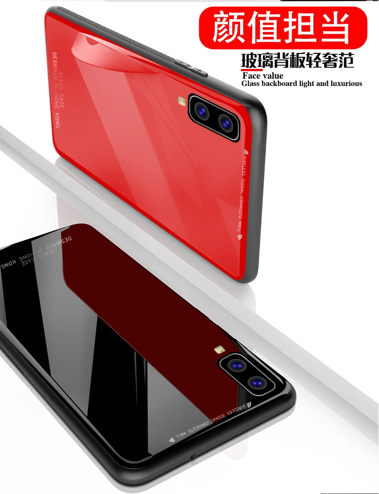100 шт однотонный стеклянный чехол для телефона samsung Note 8/Note 9/Note 10 Plus/S8/S9 Plus/S10 5G/S10E/A750/A9 /A8S/A9S стеклянный чехол