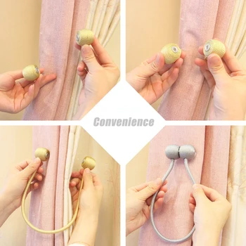 New Magnetic Ball Curtain Tiebacks Tie Rope Accessory Rods Accessoires Backs Holdbacks Buckle Clips Hook Holder Home Decor - Image 6