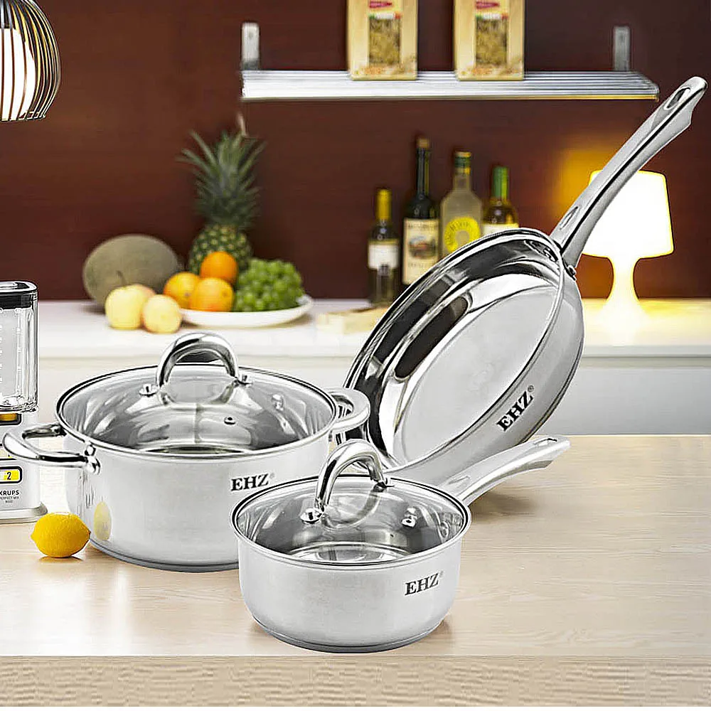 PROD 1005001913049384 Cookware Set Stainless Steel Pots and Pans Set
Cooking Ware with Stockpot Saucepan Saute Fry Pan with Lids Kitchenware
Set 5pcs