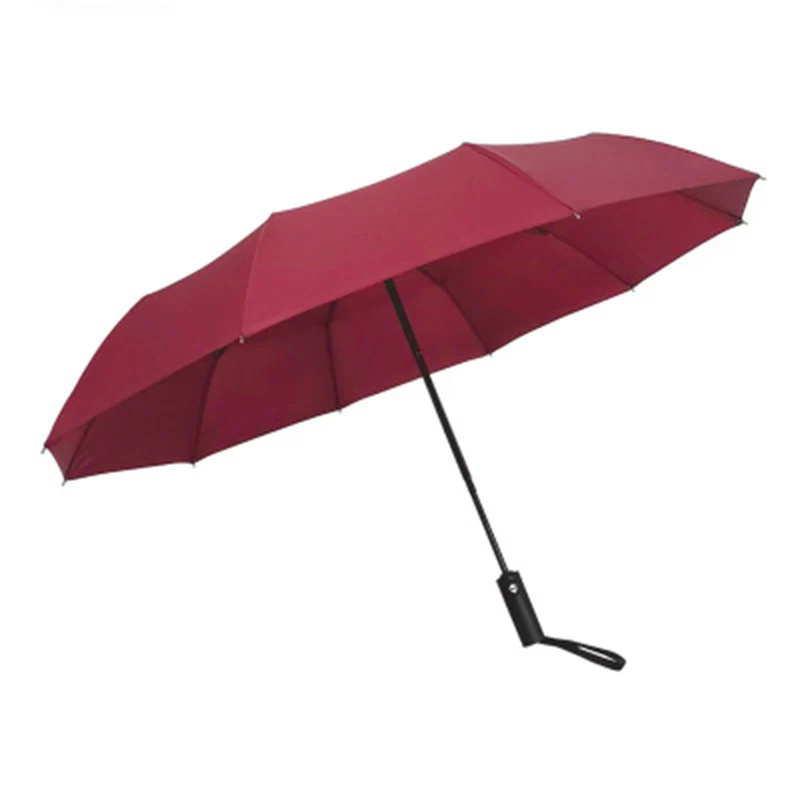 DJLJLZWE 10K автоматический складной зонт женский автомобильный Зонт с защитой от УФ мужской деловой Ветрозащитный Зонт портативный зонт - Цвет: Бургундия