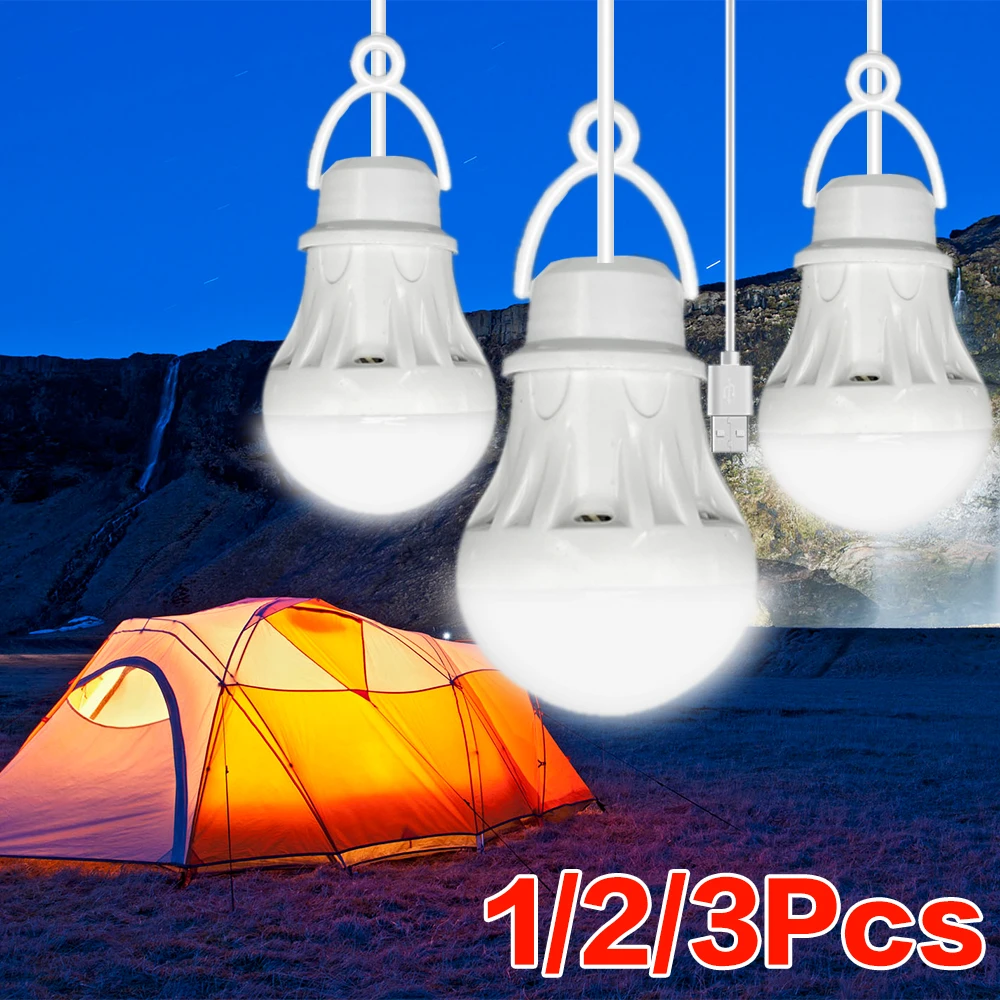 Portable Led Camping Light Bulb Battery Operated Tent Lights Hangable