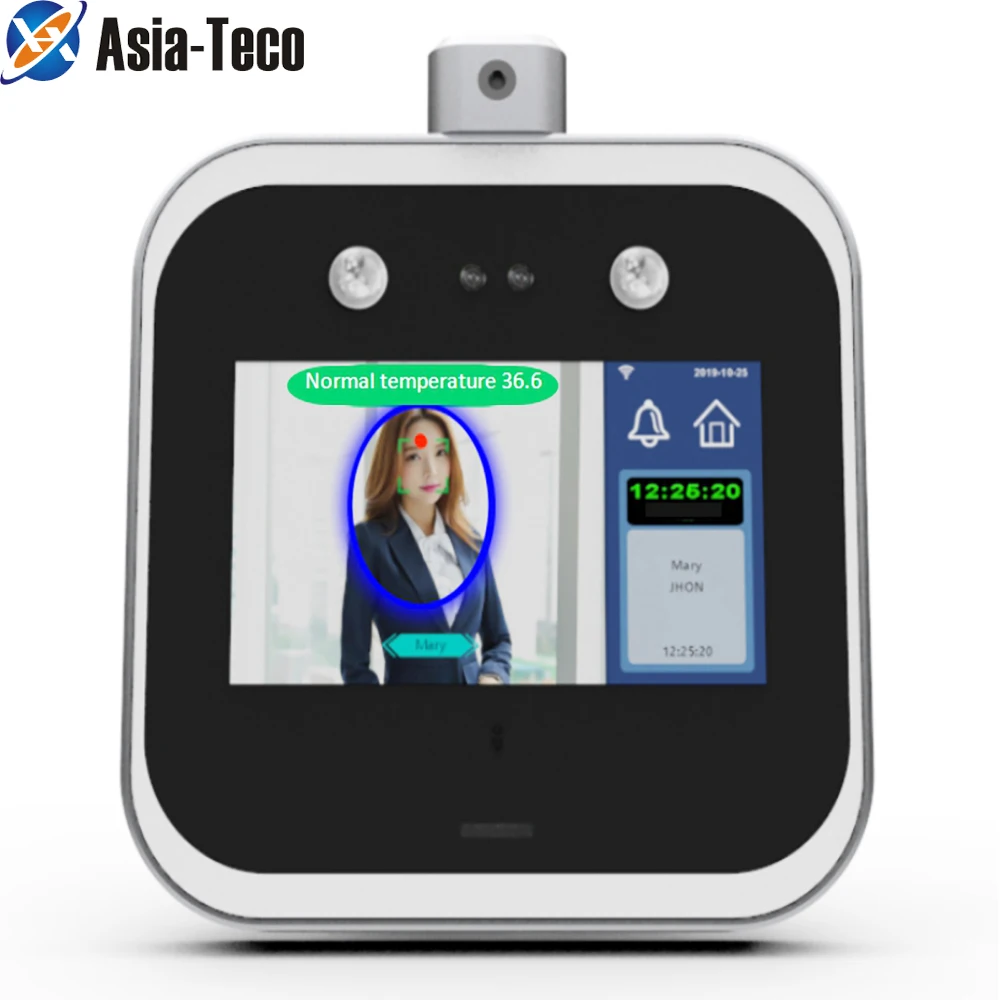 TCP измерение температуры распознавание лица терминал посещаемость сотрудников