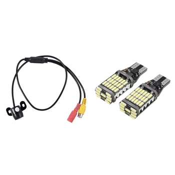 

1 Set Car Ccd Hd Front View Camera Backup Rear View Camera Rear Monitor Parking Assist & 2 Pcs T15 W16W Led Backup Light Bulb Er
