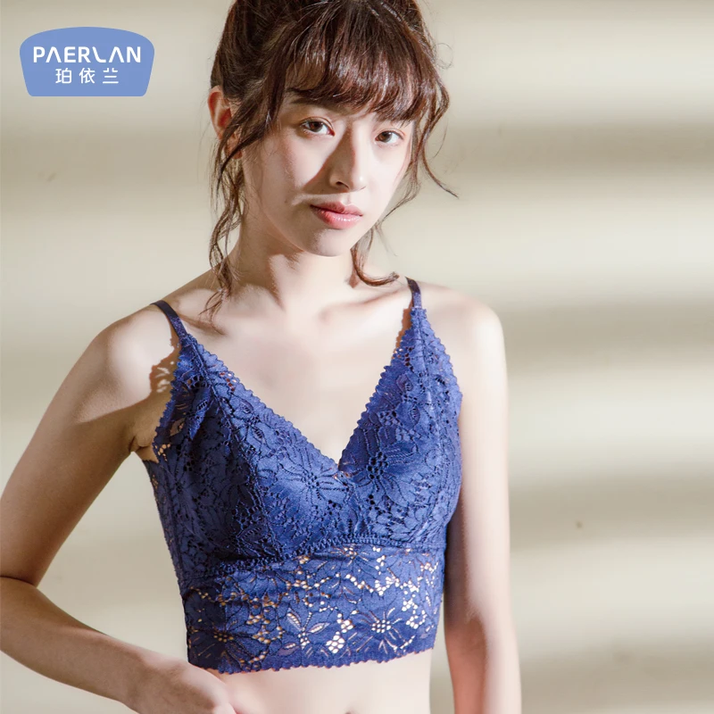 PAERLAN Can wear camisole integrated bottoming lingerie, sexy lace beauty back without steel ring bra
