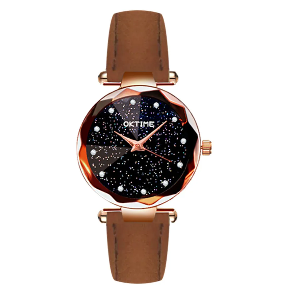 Starry sky Ladies Watch Montre Femme Leather Luxury Quartz Wrist Watches Women Watch Brand Casual Dress Female Colck Kol Saati#W