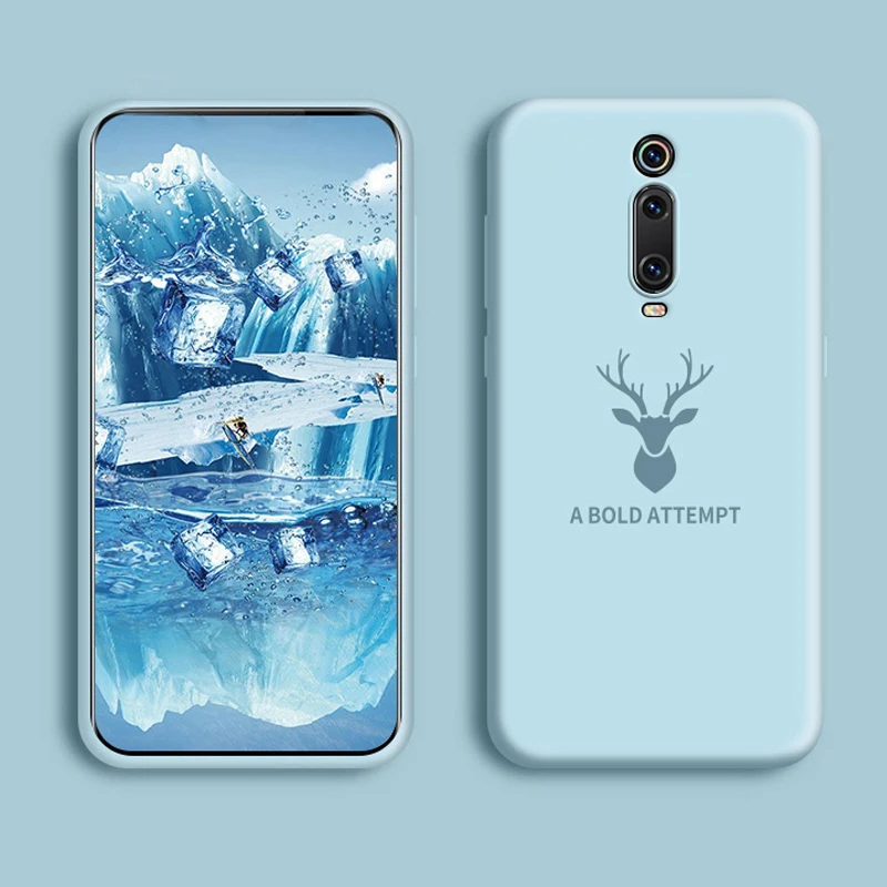 Deer Pattern Candy Color Soft Silicone Phone Case For Xiaomi Mi 9T Solid TPU Back Cover Pro Redmi Note 7 |