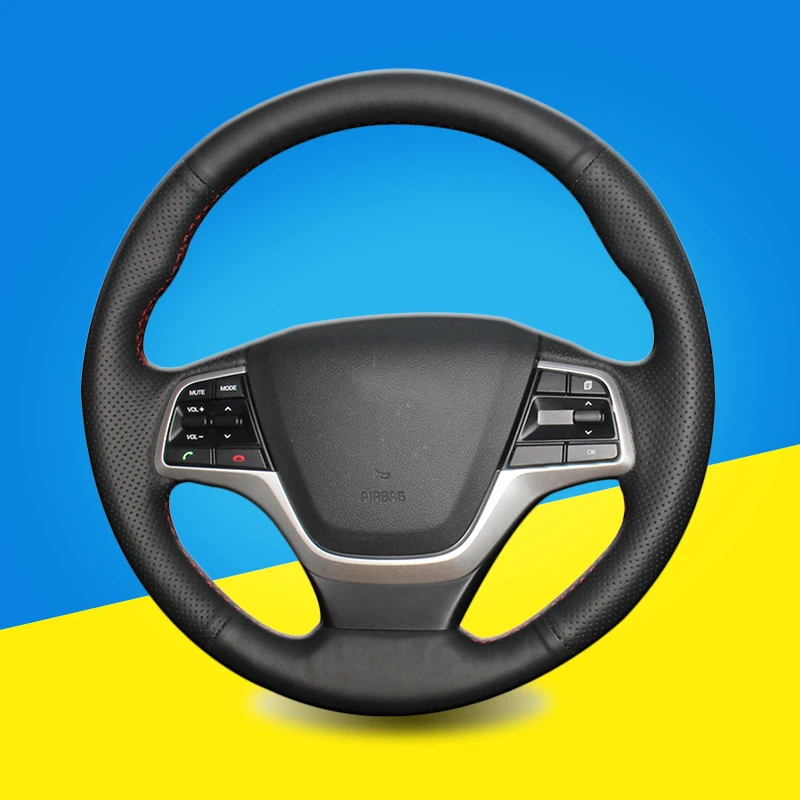 Оплетка рулевого колеса для Hyundai Elantra 4 2016 2017 Solaris Accent 2018 автомобильная на рулевое