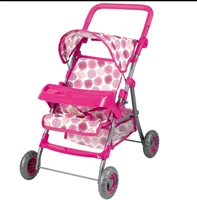 Simulation Doll Double Seat Trolley Girls Toy Children Foldable Hand Push Baby Stroller Pretend Play Doll Accessories 1