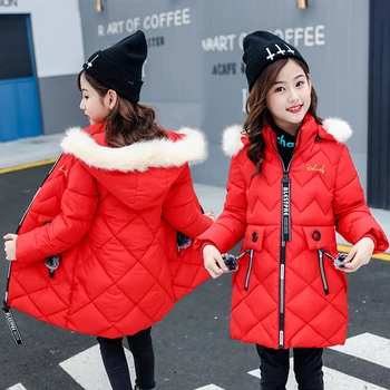 

New Children's Clothing Winter Jacket for Girls Thicken Girls Winter Coat Hooded Velour Winter Girls Jackets Outwear 4-12T