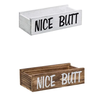 

Nice Butt Bathroom Decor Box, Farmhouse Wooden Bathroom Box, Wooden Rustic Toilet Paper Holder, Funny Home Decor Box