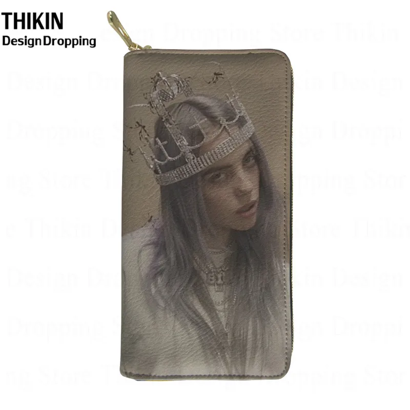 THIKIN хип-хоп рапер Billie Eilish кошелек с изображением подсолнухов женские модные длинные кошельки Дамская вместительная сумка для телефона держатель для карт - Цвет: as picture