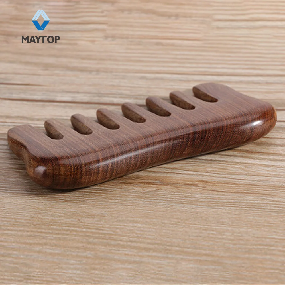 Natural Sandalwood Message Comb use for hair extensions High-End Wooden Wide-tooth Hair customizable comb | Дом и сад