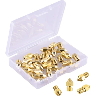 

30 Pieces Mk8 Nozzle 0.4Mm 3D Printer Nozzles Extruder Print Head For 3D Printer Makerbot Creality Cr-10(1Pc Plastic Box)