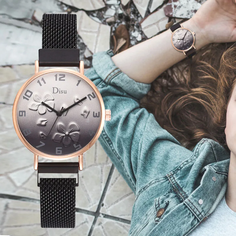 

WJ-8627 Flower Classic Number Watches Fashion Dress Women Watch Simple Sport Magnetic Quartz Wristwatch Casual Bracelet relogio