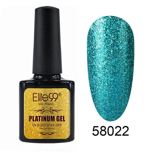 Elite99 Гель-лак для маникюра Полупостоянный Vernis верхнее покрытие УФ светодиодный 10 мл гель покрытые лаком ногти искусство Блестящий УФ лак для ногтей с блестками лак - Цвет: 58022