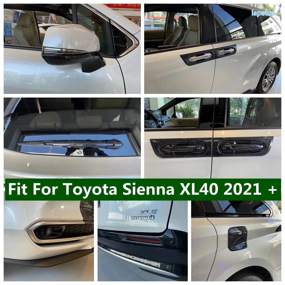 

Fog Light Lamp / Oil Gas Tank Cap / Rear Window Wiper Cover Trim Carbon Fiber For Toyota Sienna XL40 2021 2022 Exterior Parts