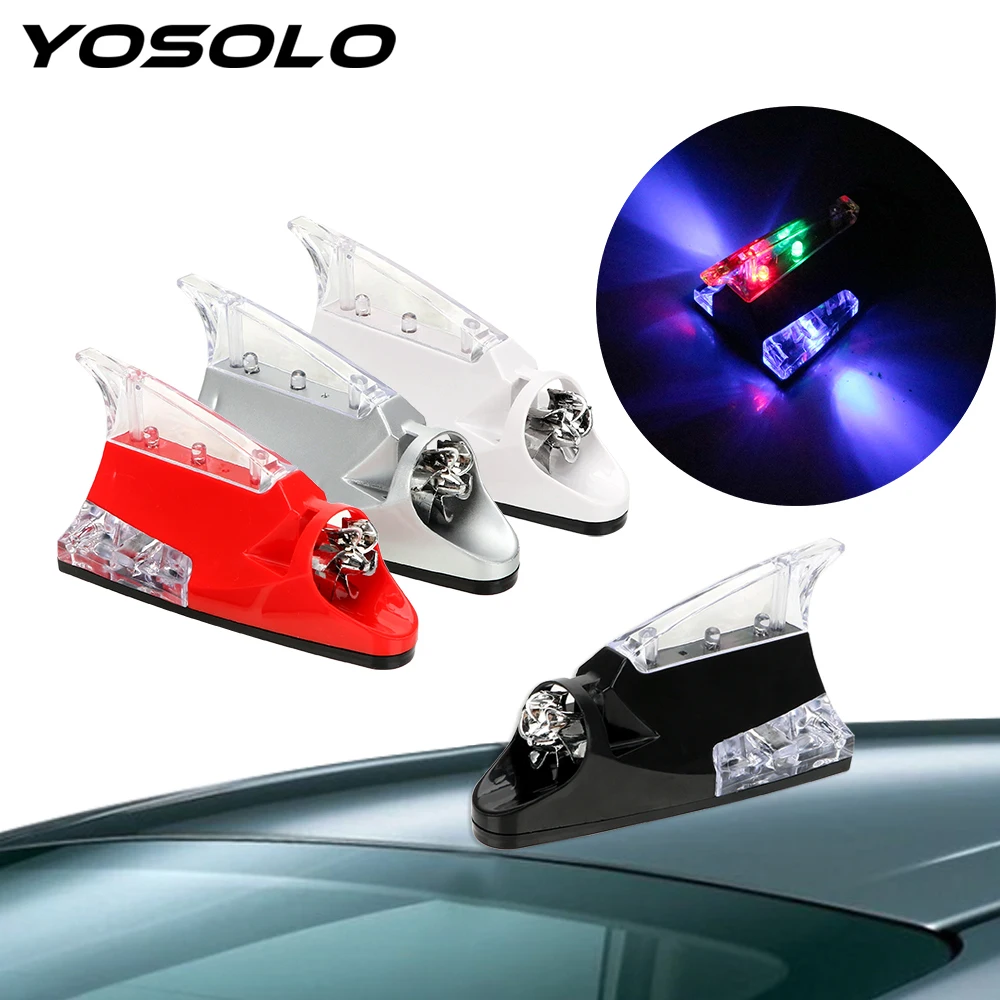 

YOSOLO Creative Wind Power LED Light Atmosphere Light Shark Fin Antenna Warning Flash Lamp Car-styling Exterior Accessories