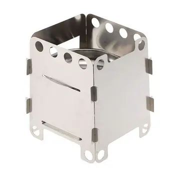 

Outdoor Cooking Folding Wood Stove Camping Pocket Alcohol Stainless Steel Portable Lightweight Stove Field Survival Picnic BBQ