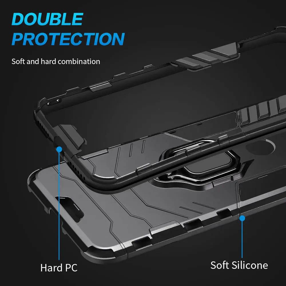 Фото Чехол для телефона KISSCASE для Xiaomi 8, армированный чехол из поликарбоната и ТПУ 2-в-1, магнитный автомобильный держатель, задний корпус для Redmi Note 6pro, 8pro, note5, 4x, k20 №2