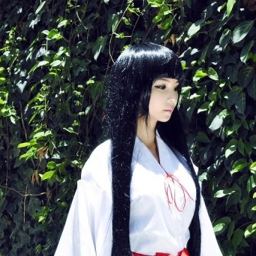 Женский карнавальный костюм Inuyasha kiyo на Хэллоуин, вечерние, белые, красные, с бантом, кимоно, платье, парик, Клог, набор носков, наряд