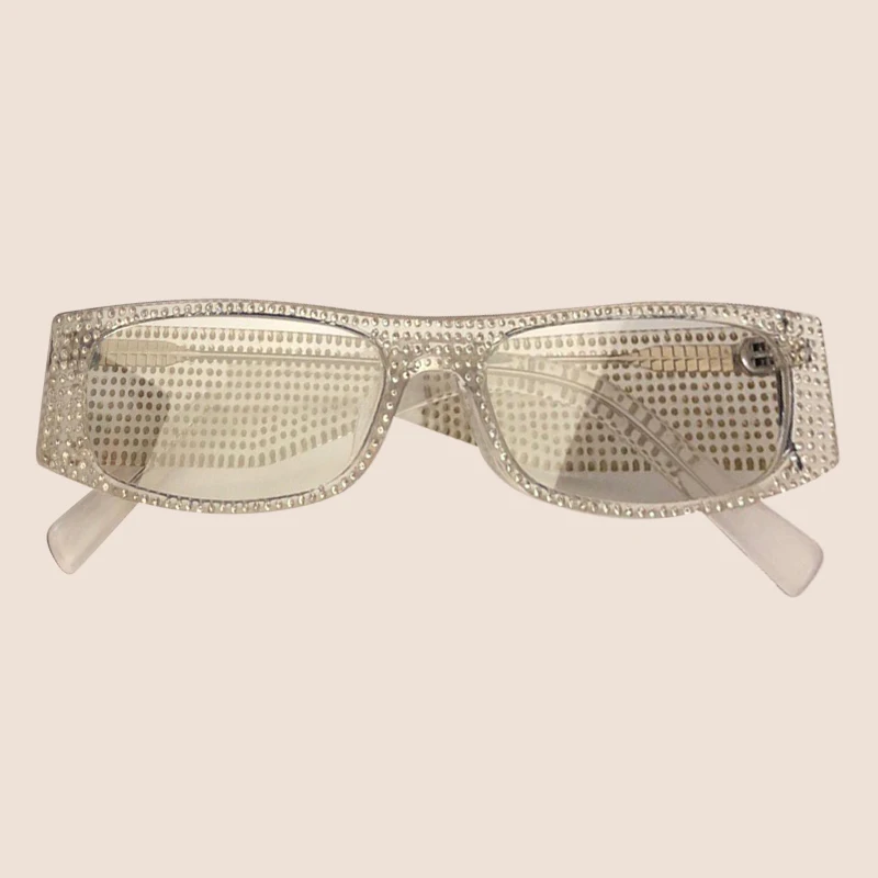No.2 sunglasses Унисекс Роскошные маленькие квадратные солнцезащитные очки Женские Ретро брендовые дизайнерские бриллиантовые оправы - Цвет линз: No.2 sunglasses