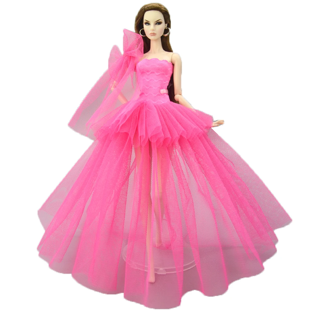 

NK 2019 One Pcs Doll Dress Wedding Dress Noble Party Gown For Barbie Doll Accessories Outfit Best Gift For Girl' Doll 005D 7X