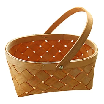 

Hand Woven Wood Basket Vegetable Fruit Home Daily Necessities Easter Storage Basket FPing