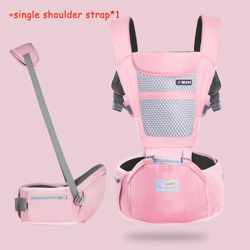 Honeylulu Baby Carrier всесезонный слинг для новорожденных Многофункциональный кенгуру для ребенка эргономичный рюкзак эргорюкзак Hipseat - Цвет: pink with strap