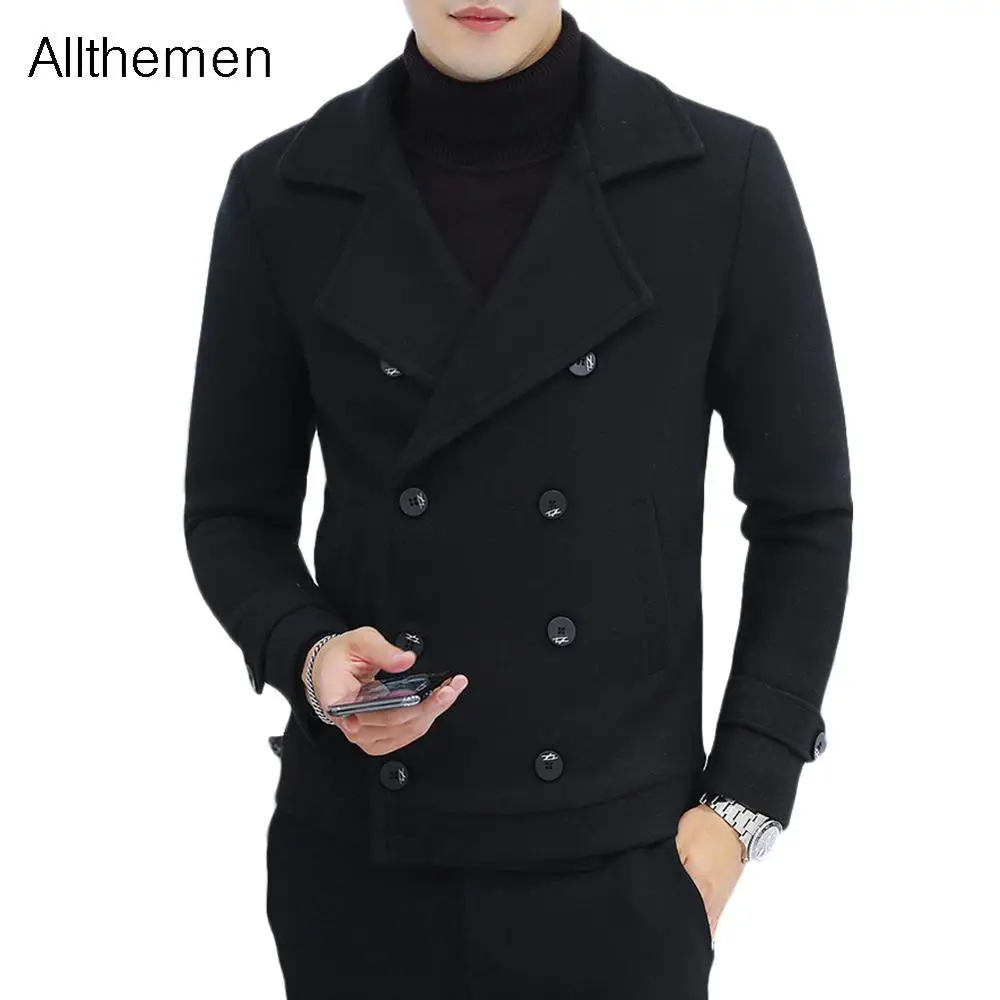 

Allthemen Autumn Winter Mens Trench Coat Fashion Boutique Coats Casual Solid Color Male Slim Windbreaker Jacket