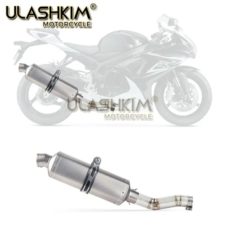 Мотоцикл полный выхлоп среднего звенья трубы слипоны для Suzuki GSXR600 Gsxr700 Gsxr750 k7 GSX R700 R750 R600 GSXR 600 700 750