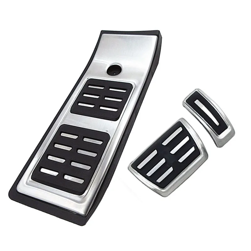For Audi Q5 FY 2018-2021 Car Interior AT Automatic High Quality Stainless Steel Fuel Brake Footrest Pedal Cover Cap Pad Trim Kit 1