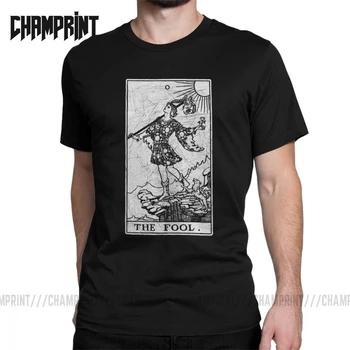 

The Fool Tarot Card Major Arcana Fortune Telling Occult Men's T Shirts Unique Tees Short Sleeve T-Shirt Cotton Unique Tops