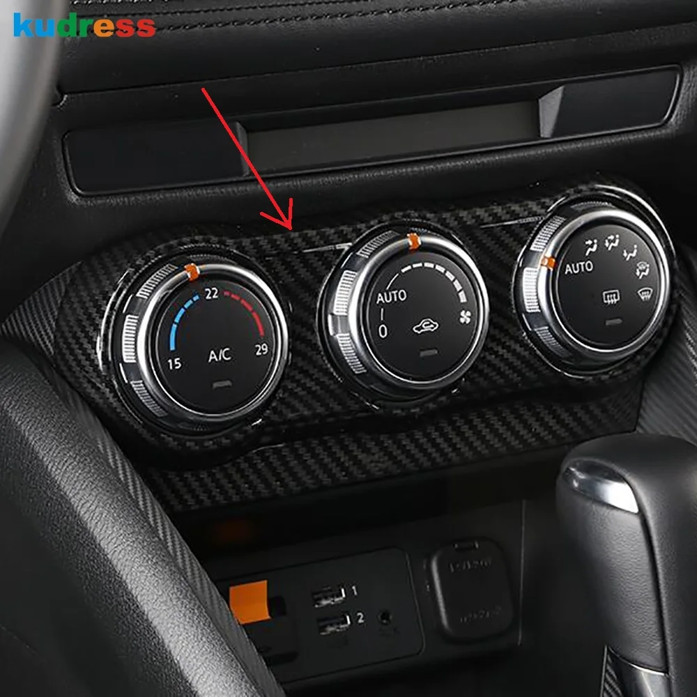 For Mazda CX3 CX-3 2016-2019 carbon fiber central console Gear shift panel trim 