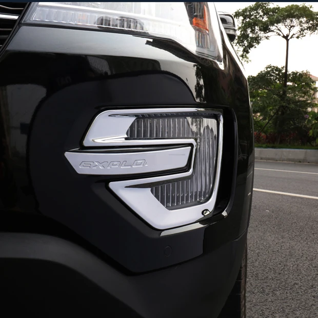 For Ford Explorer 2016-2018 Sport Chrome Front Fog Light Lamp Cover Trim