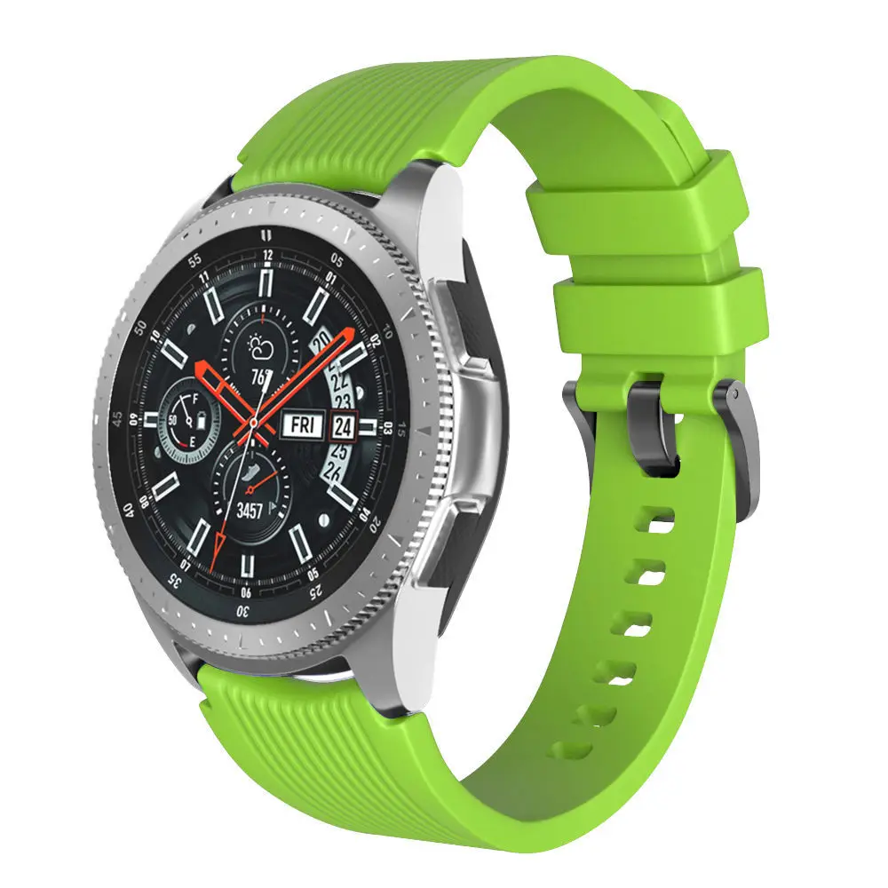green 20 мм/22 мм ремешок для часов samsung Galaxy watch 46 мм/42 мм/active 2 ремешок gear S3 Frontier/S2 20/22 мм силиконовый браслет для часов - Цвет ремешка: green