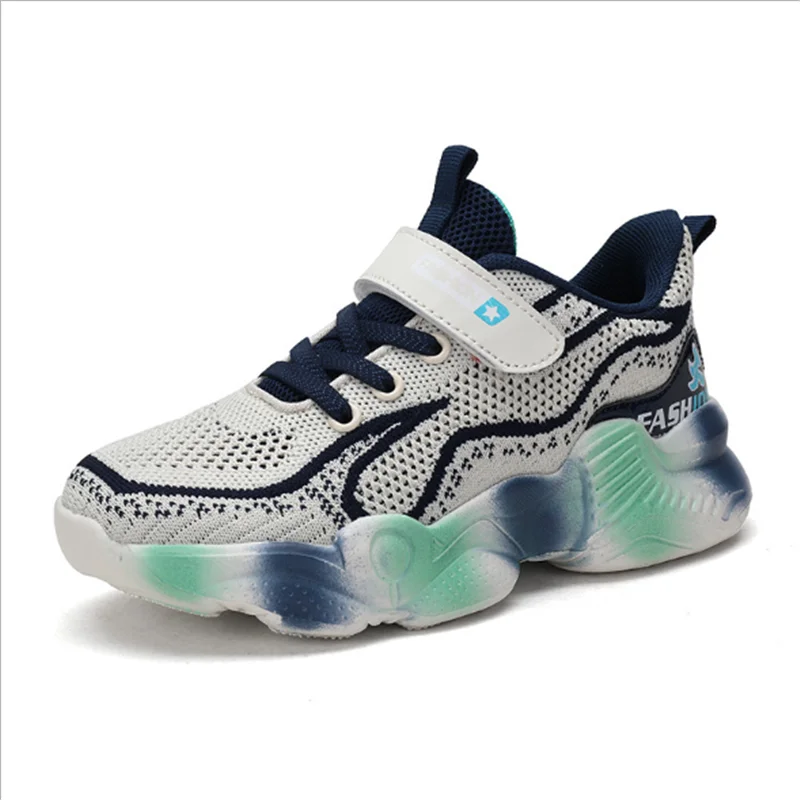 Детская спортивная обувь новинка весны осени 2020 однотонные плетеные дышащие