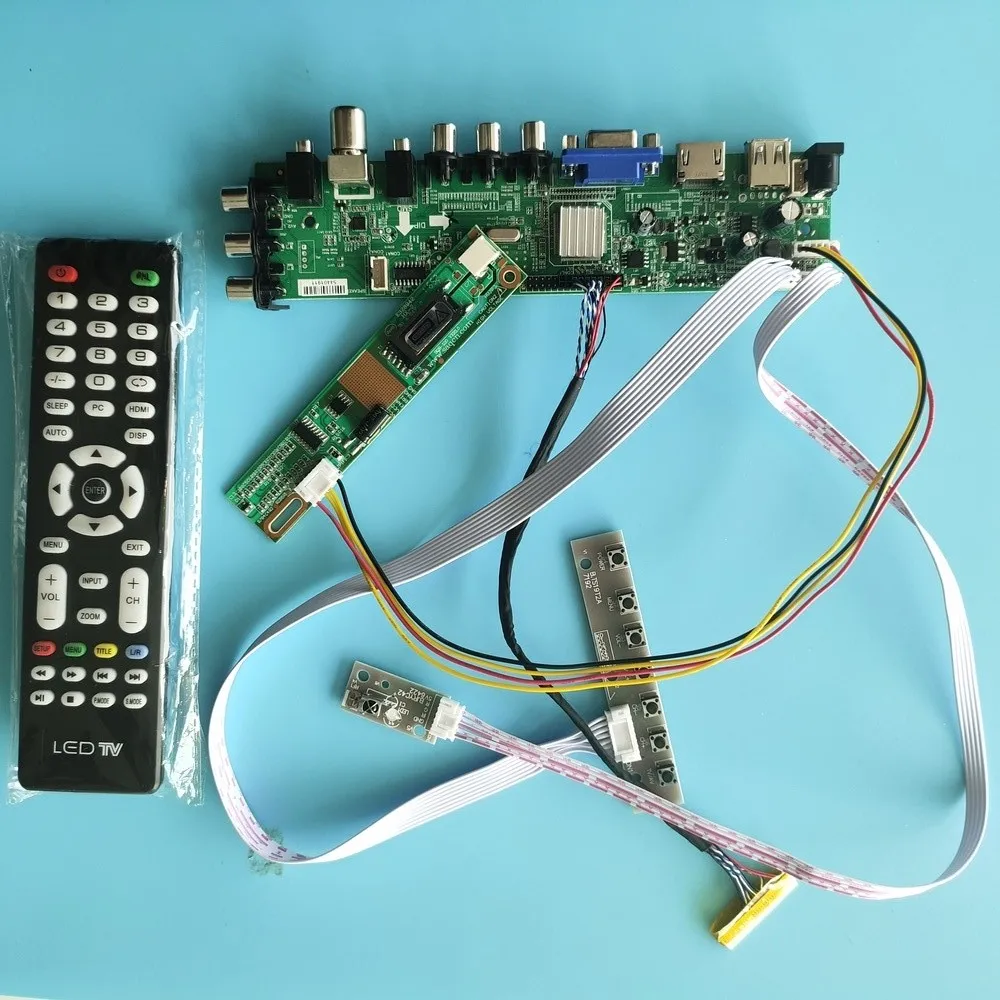 Комплект для B140EW01 V3/B140EW01 V5, ЖК-панель, монитор, DVB-T AV HDMI VGA, цифровой USB 1 CCFL 30pin 1280X768, плата контроллера телевизора