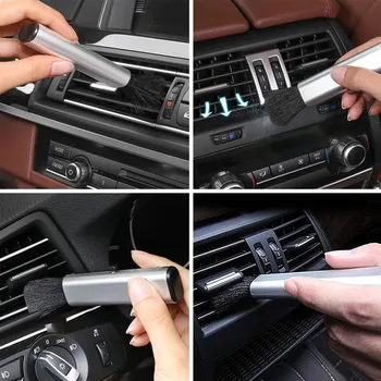 

Microfiber Brush Clean Adjustable Car Air-Conditioning Outlet Cleaning Brush Auto Air Vent Grille Instrument Panel Dusting Soft