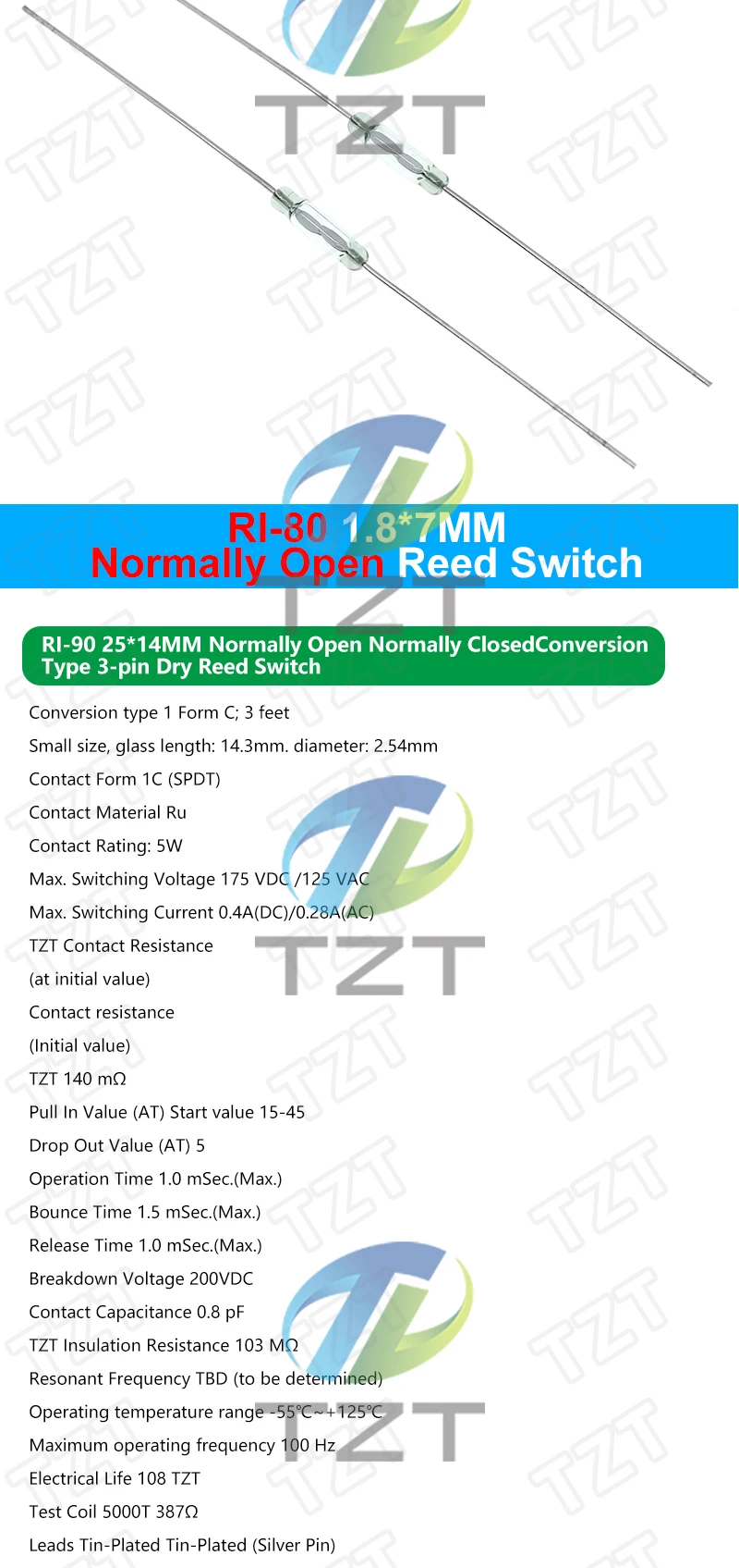 TZT 10 Stück N/O Reed-Schalter Magnetschalter Normalerweise Offen / Normalerweise Geschlossen Magnetischer Konvertierungssensor Induktionsschalter – Detail 10