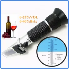Handheld Wijn Alcohol Refractometer Met Atc Dual Schaal Brix 0-40% 0-25% Vol Optische Tester Voor Druif wijn Maken Wijnmakers