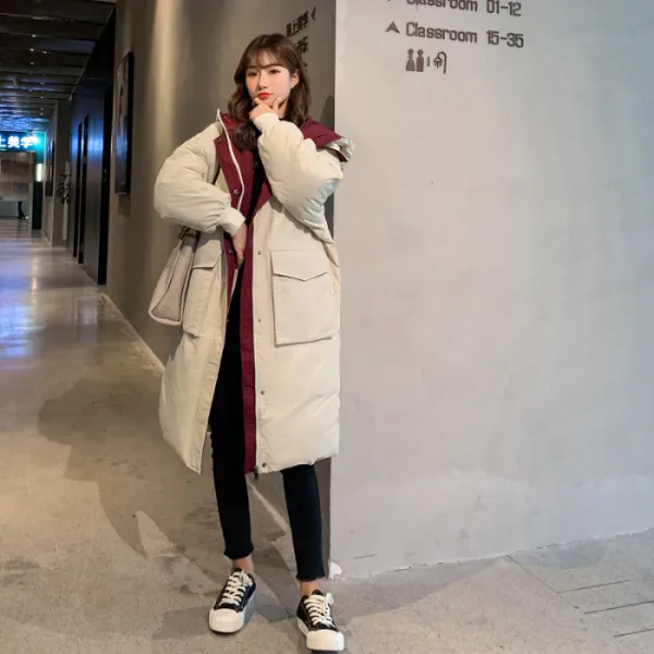 

3696 # Cotton Coat 2019 New Style College Network Red zhang mian yi Women's Fashion Korean-style Hooded Large Size Thick Coat
