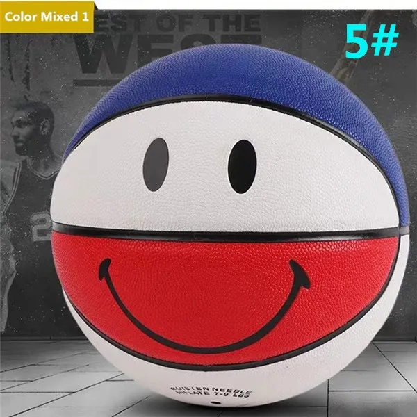3 Colors Size 5 Мужские Молодежные 5#/7# профессиональные спортивные баскетбольные улыбки для тренировок в помещении и на улице/соревнования баскетбольные мячи подарок на день рождения - Цвет: 3 Colors Size 5