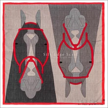 

horse Square Silk Twill Scarf Hand Rolled Silk Scarf Top Twill Silk Scarf 90 90cm bandana Foulard Femme Soie De Marque De Luxe