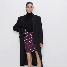 Новинка весны, Женская юбка в горошек, модная, тафта, в горошек, мини юбка, бохо, женская сексуальная фиолетовая юбка, вечерние, подарок