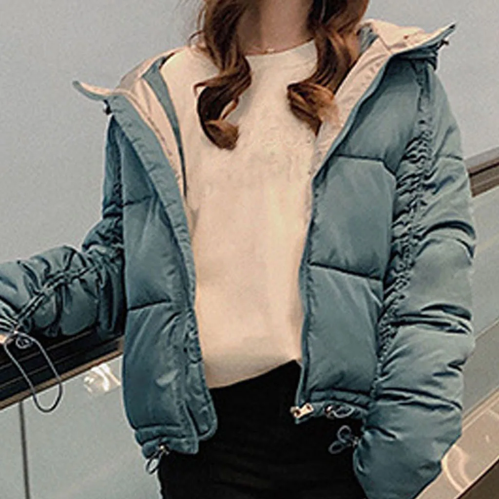KANCOOLD, зимний пуховик, Женская Глянцевая куртка с капюшоном, большой размер, зимняя теплая Толстая парка, Свободное пальто, зимняя женская куртка