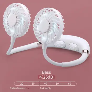 

1PC Hanging Neck Small Fan Lazy USB Creative Mini Fan Outdoor Sports Portable Blower Fan Colorful Lamp with Massage Function