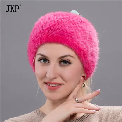 JKP Новые натуральные норковые меховые повязки на голову эластичный шарф настоящий меховой шарф из норки Роскошные модные аксессуары для волос для девочек - Цвет: HW 05G